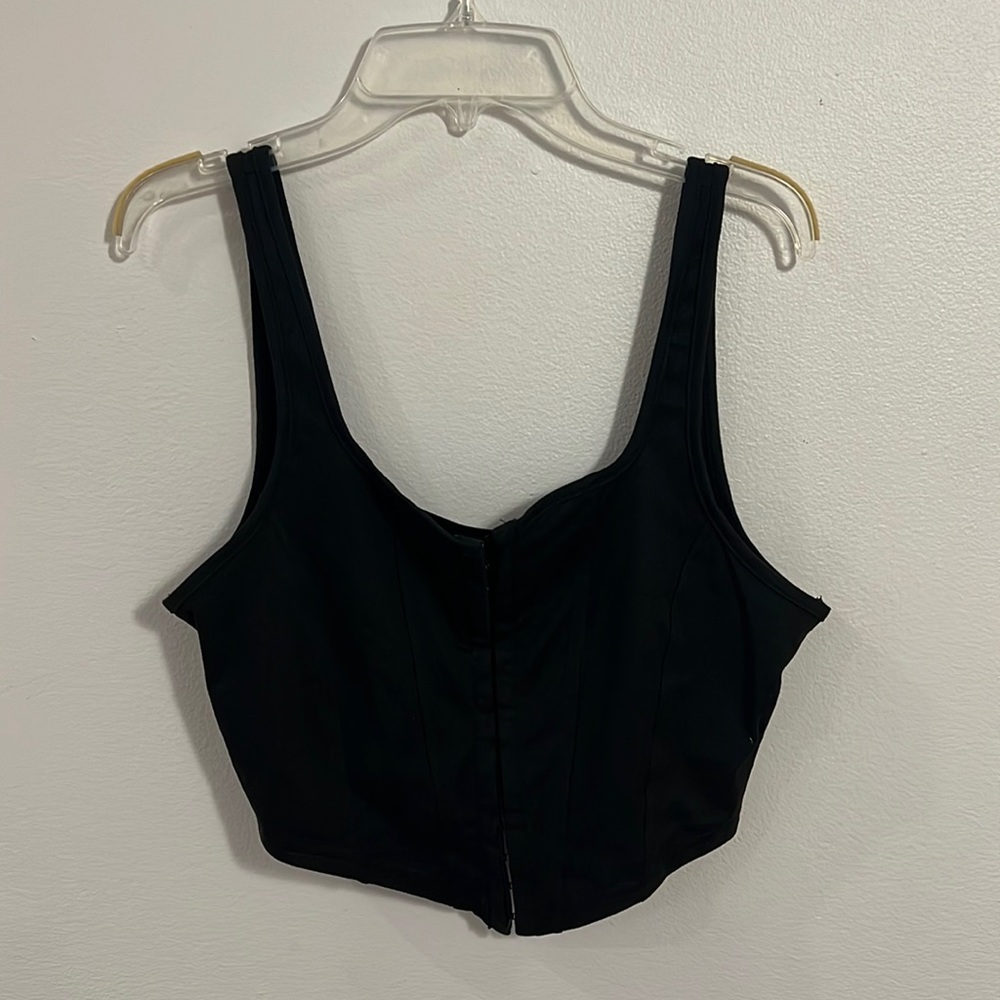 Hook and eye black corset top